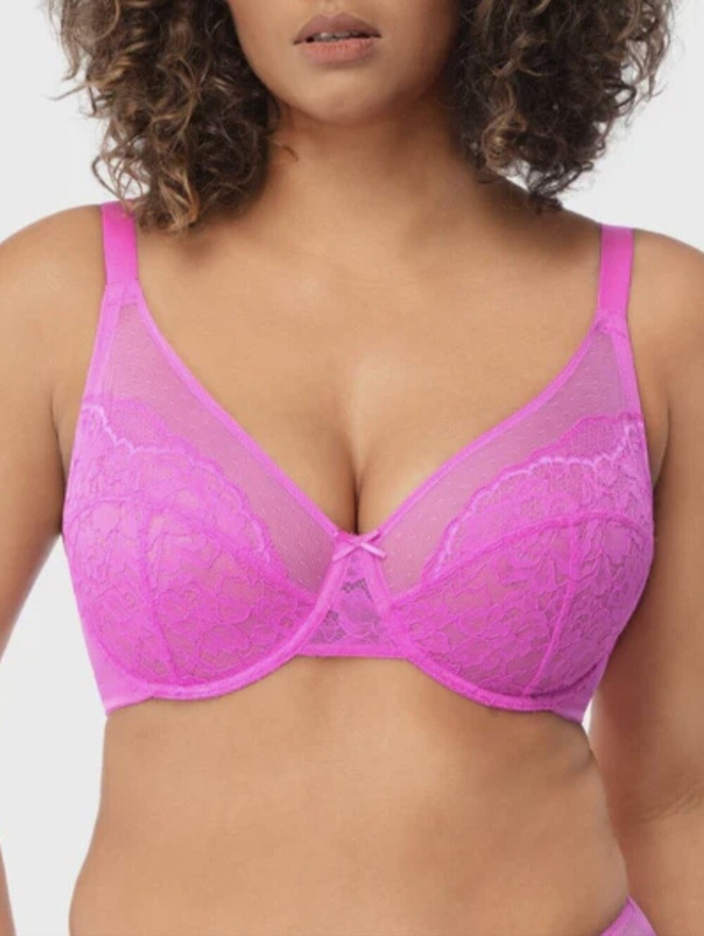 Unlined Non-padded Lace Underwire Bra | Barbie Pink | 36DDD / 80F